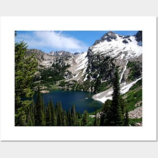 Sawtooth Mountains Landscape with a Lake Posters and Art